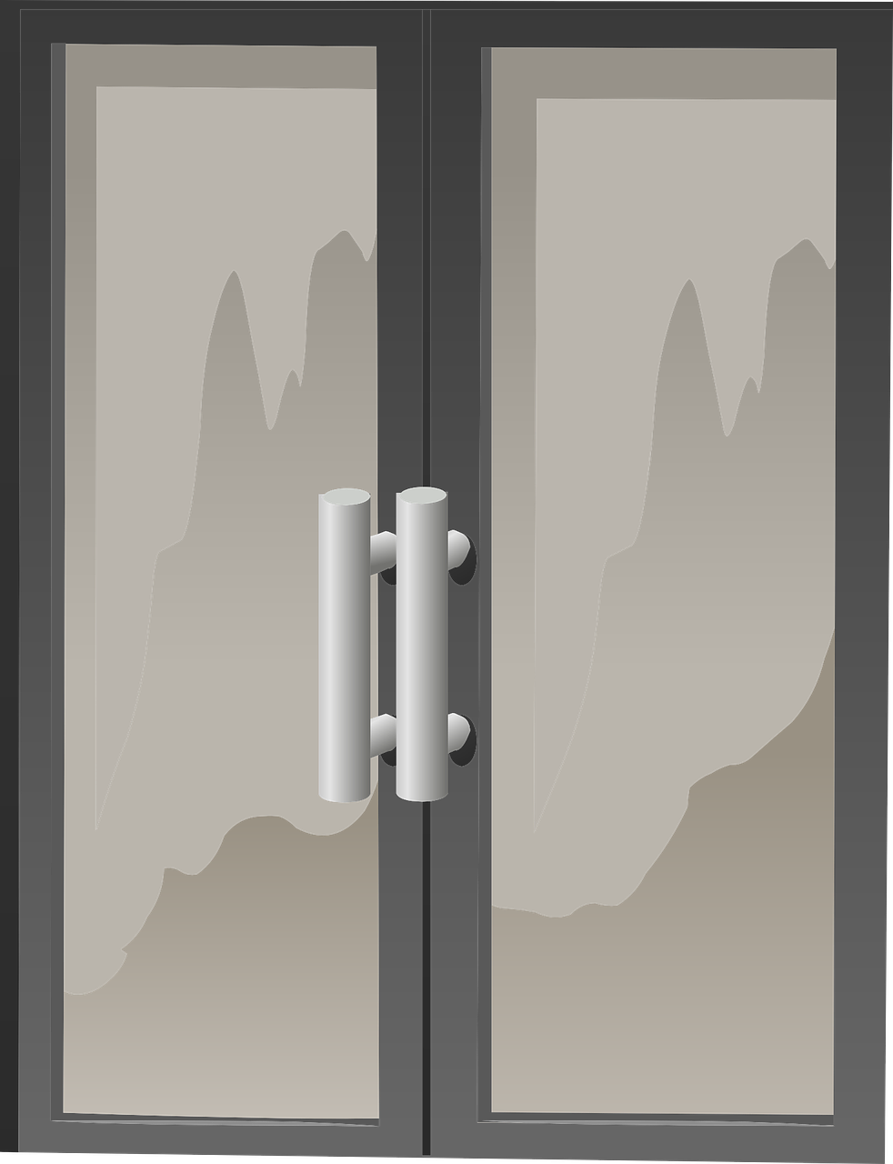 Sklenené dvere v hliníkovom ráme